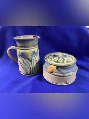 Artisan Pottery Pitcher & Honey Pot